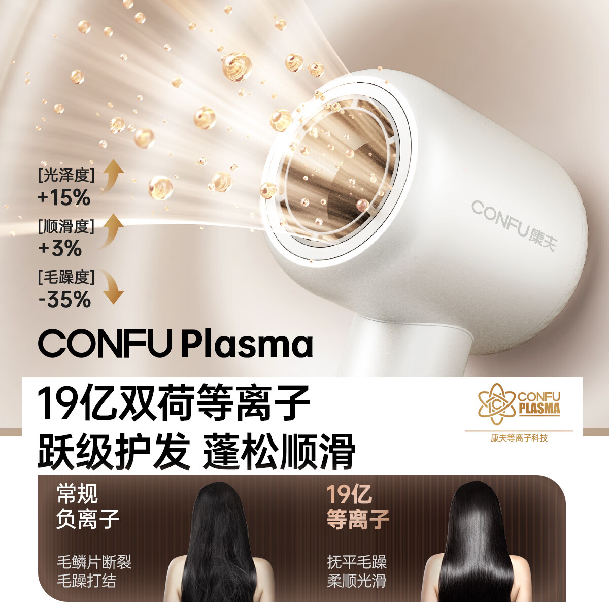 康夫F9等离子护发电吹风白 159.94元 - 86线报