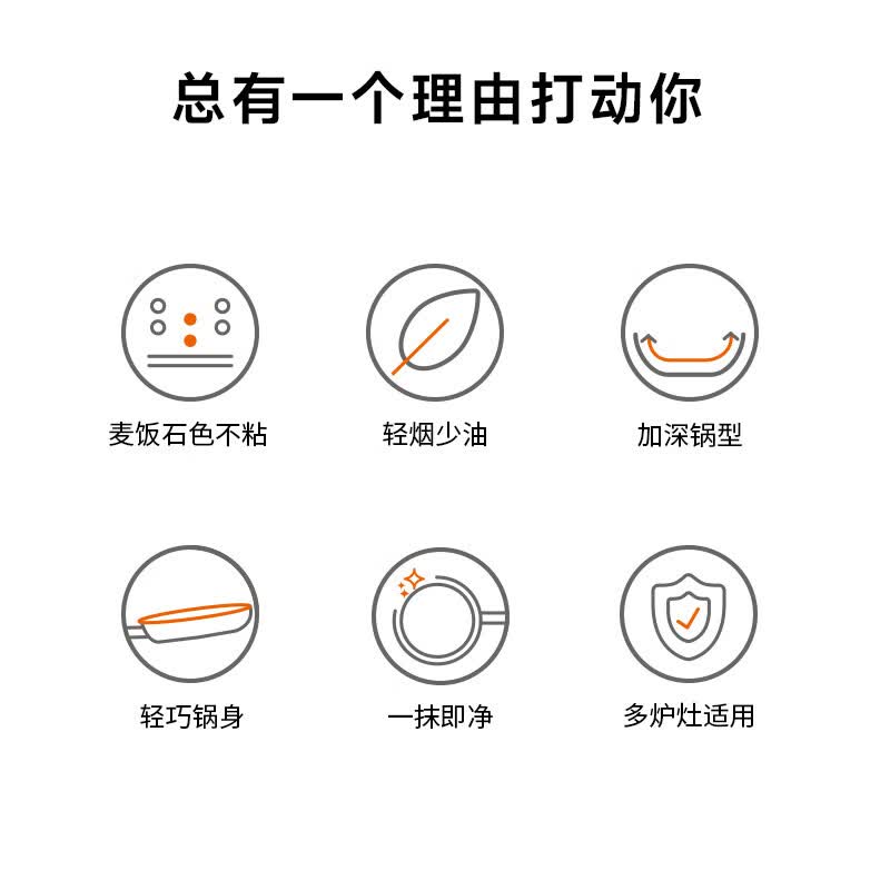九阳平底锅炒锅不粘锅炒锅炒菜锅煎锅电磁炉燃气灶通用轻颜小白锅28cm 57.71元 - 86线报