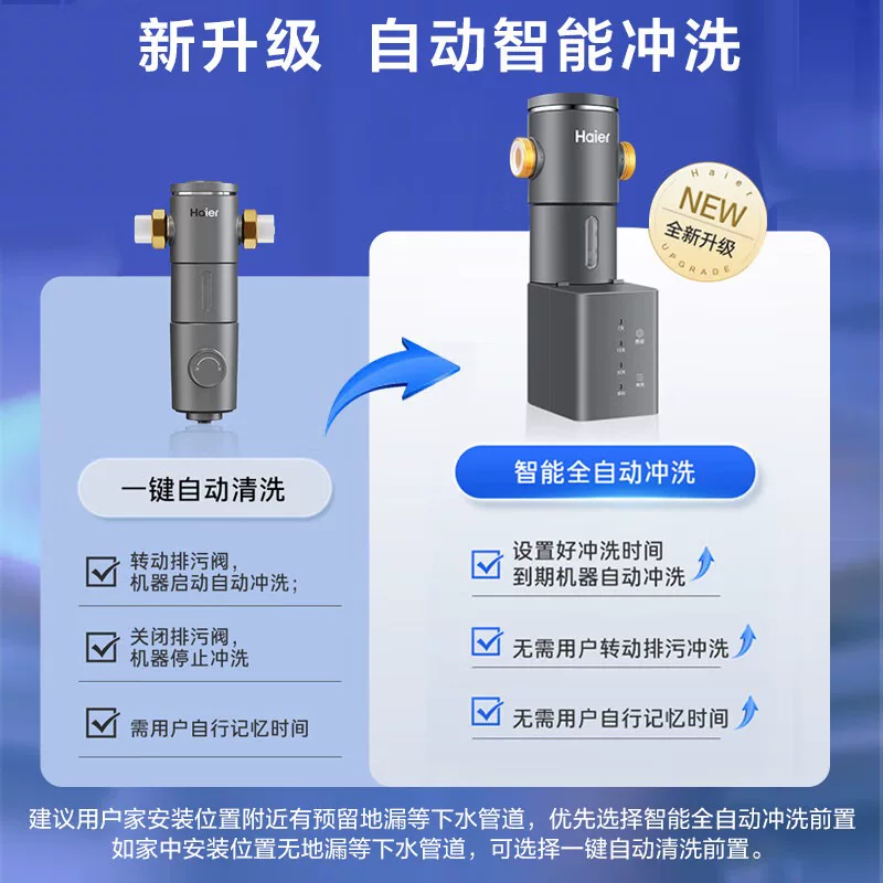 海尔净水器前置过滤器家用自来水全自动正反冲洗大流量防爆HP45 513.03元 - 86线报