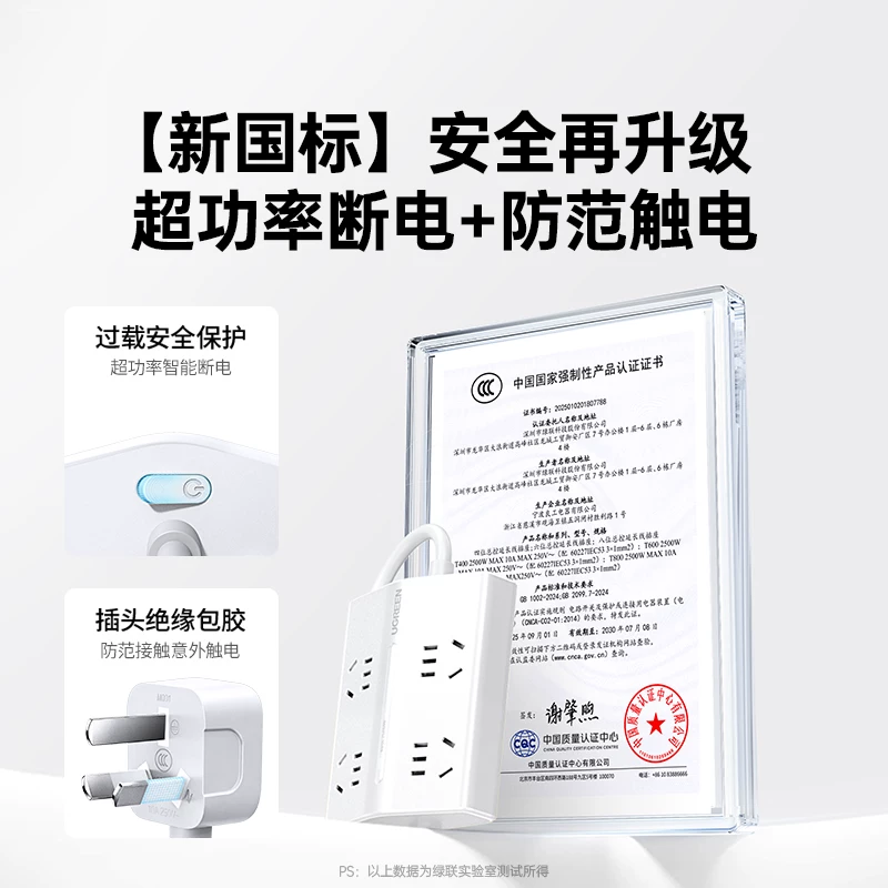 绿联T6梯形排插氮化镓20W USB插位多功能插座 27.4元 - 86线报