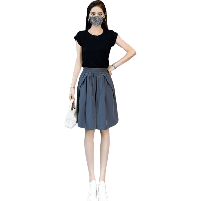 阔腿短裤女2026夏季高腰冰丝速干裙裤灰色XL 46.9元 - 线报酷