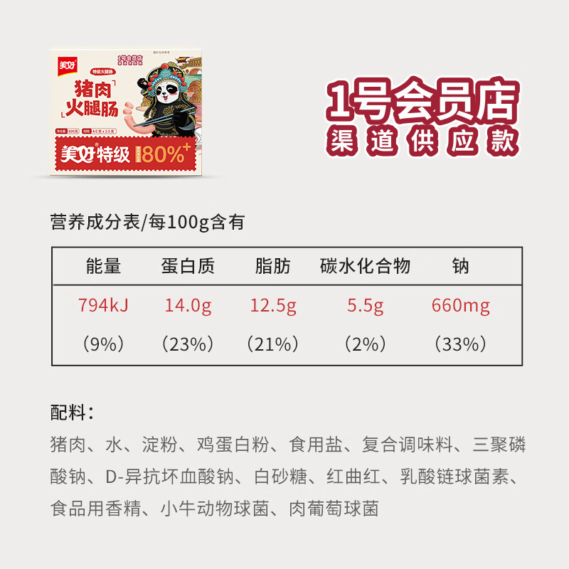 美好特级猪肉火腿肠40克*20支 14.9元 - 86线报