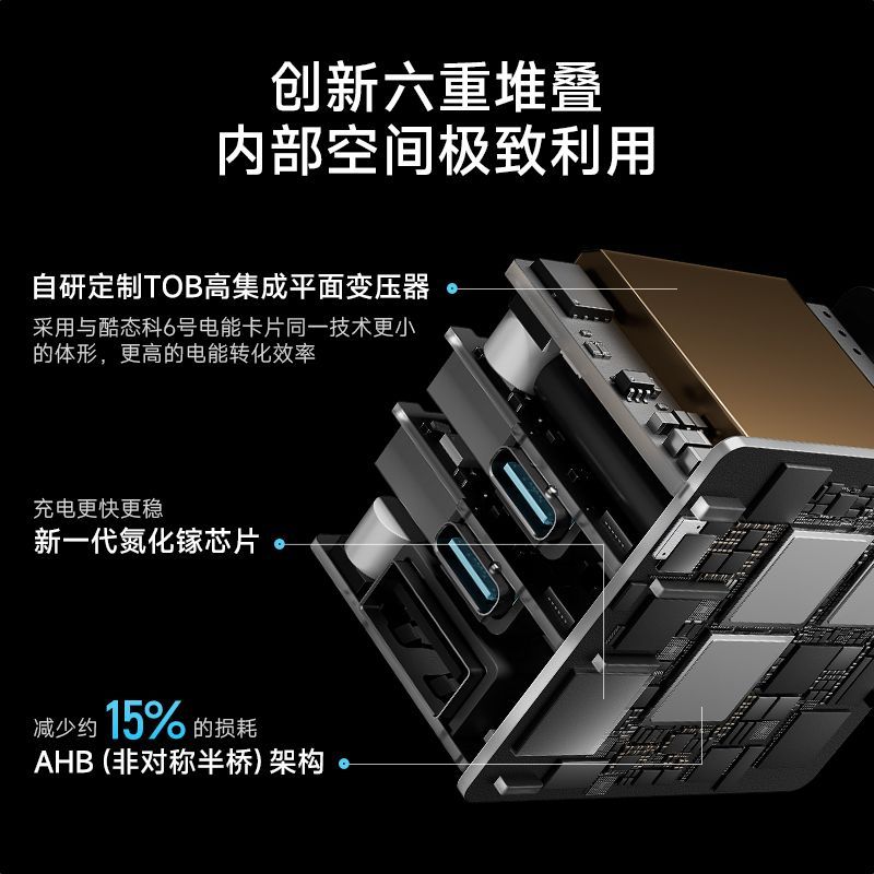酷态科10号MINI电能充120W氮化镓手机充电器三口快充GaN超级闪充 105.7元 - 线报酷