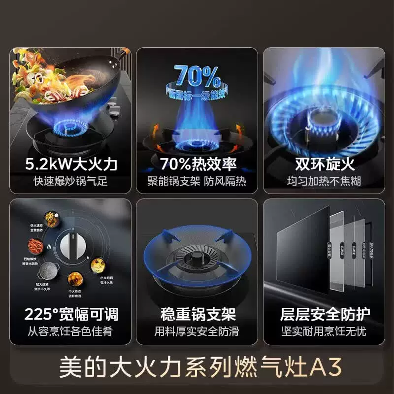 美的A3猛火煤气灶家用双灶台 578元 - 86线报