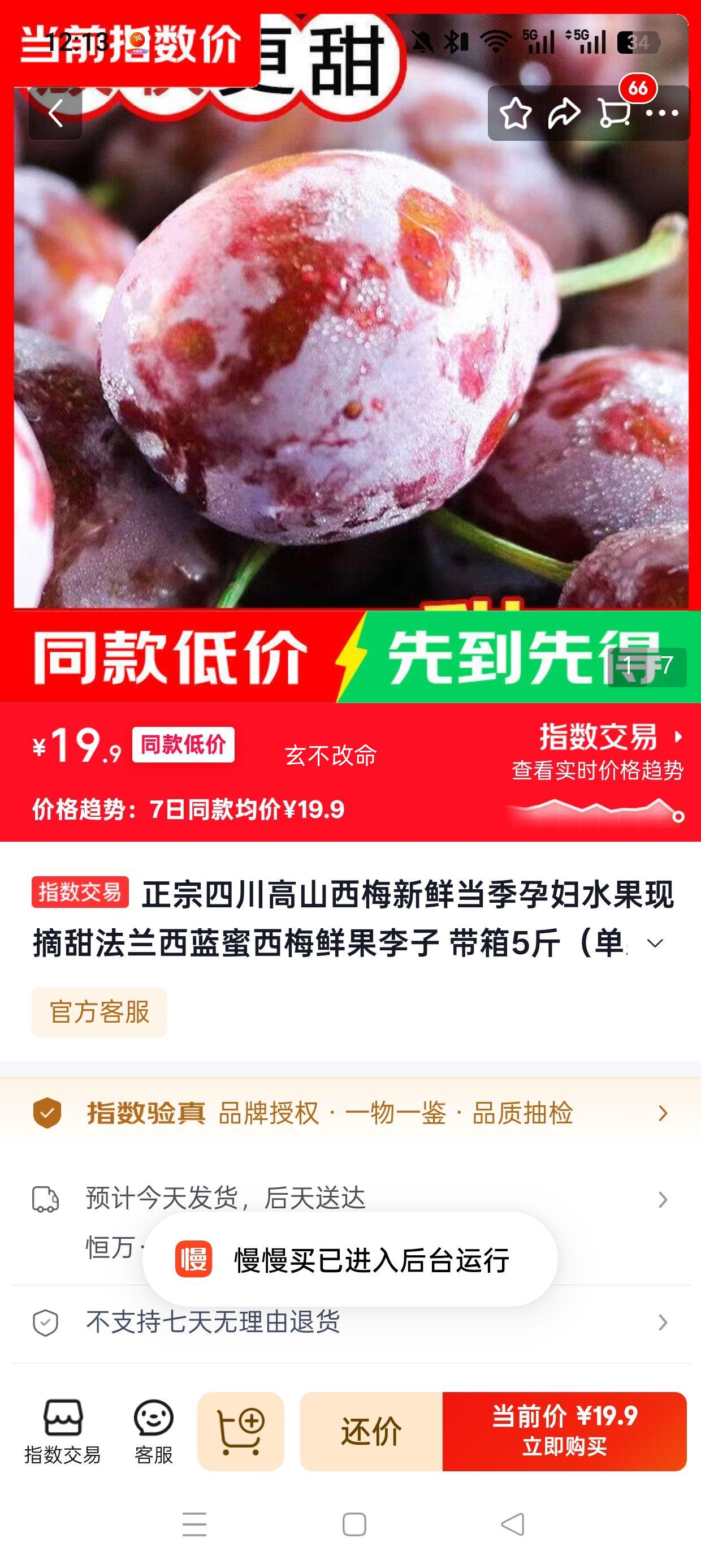 四川高山西梅当季现摘5斤带箱 19.9元 - 86线报
