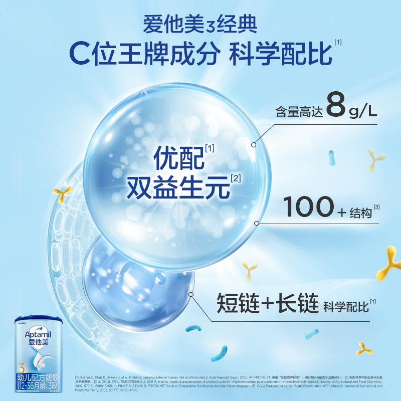 爱他美经典版3段婴儿配方奶粉1-3岁800g*6罐 691.92元 - 86线报