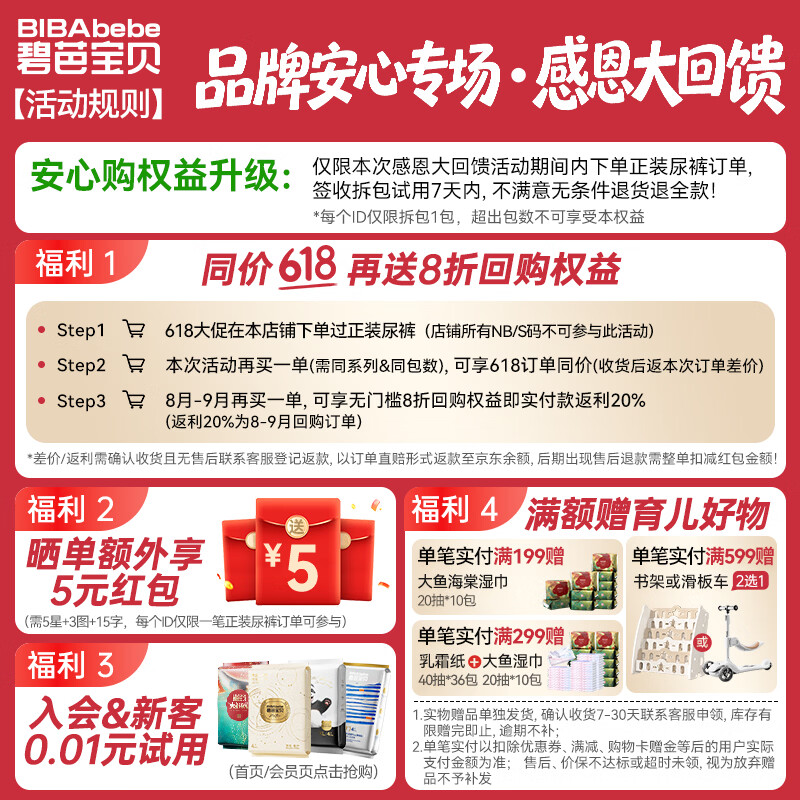碧芭宝贝大鱼海棠mini纸尿裤S码25片 15.25元 - 86线报