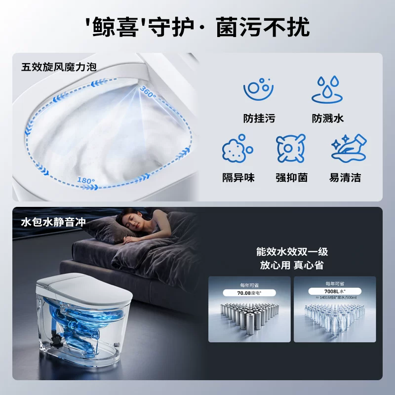 九牧SQ9760新品轻智能马桶泡沫盾全功能感应翻盖冲水 2398.7元 - 86线报