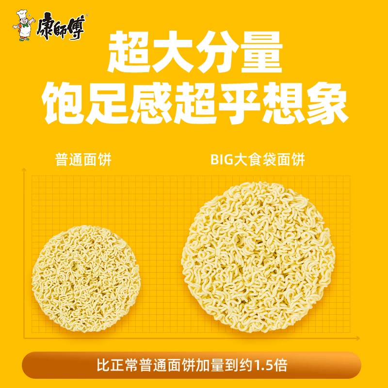 康师傅方便面大食袋酸香爽金汤肥牛面149g*5袋泡面速食面 15.9元 - 86线报