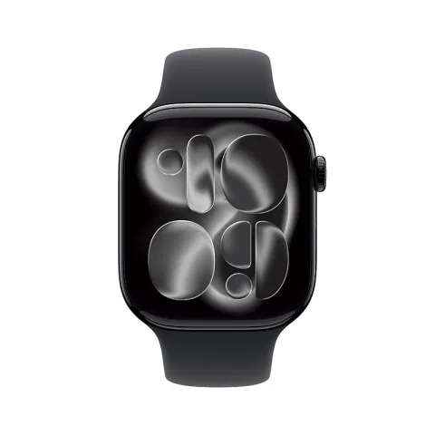 Apple Watch Series 11 智能手表 GPS版 46mm 亮黑色铝金属表壳 黑色运动型表带 S/M 券后1996.65元 图片 1