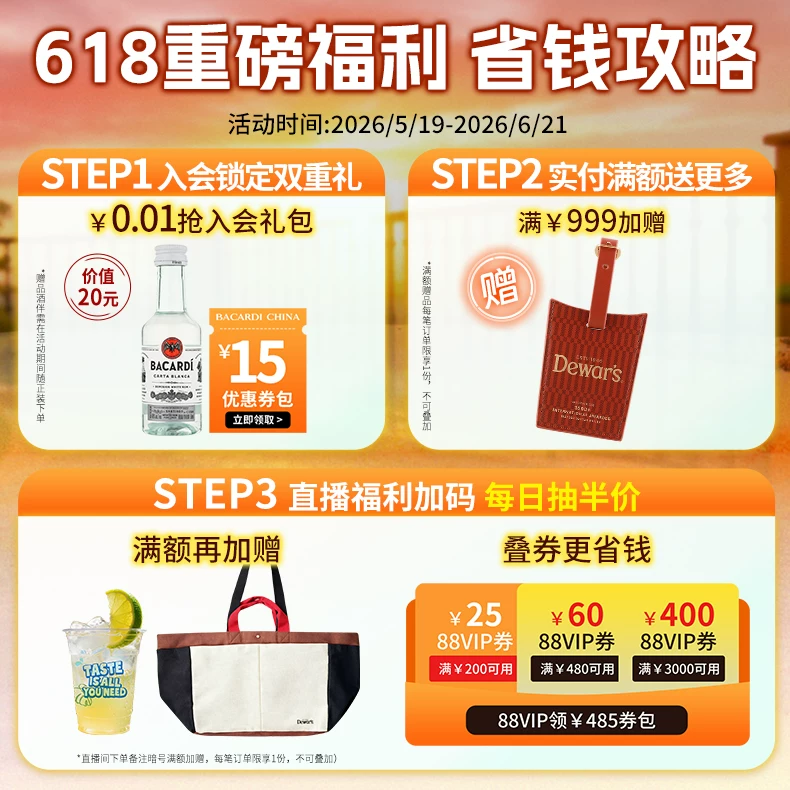 百加得40%vol白朗姆酒 54元 - 86线报 百加得40%vol白朗姆酒 54元 - 86线报