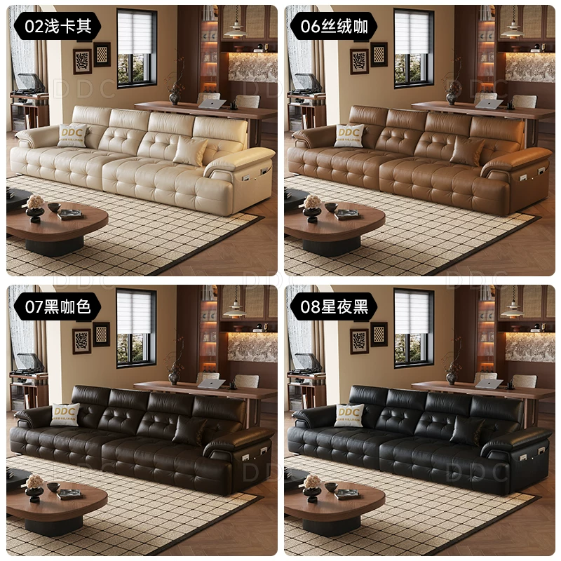 ddc黑色劳伦斯真皮沙发中古风客厅直排半青皮沙发新款 2694.48元 - 折送网