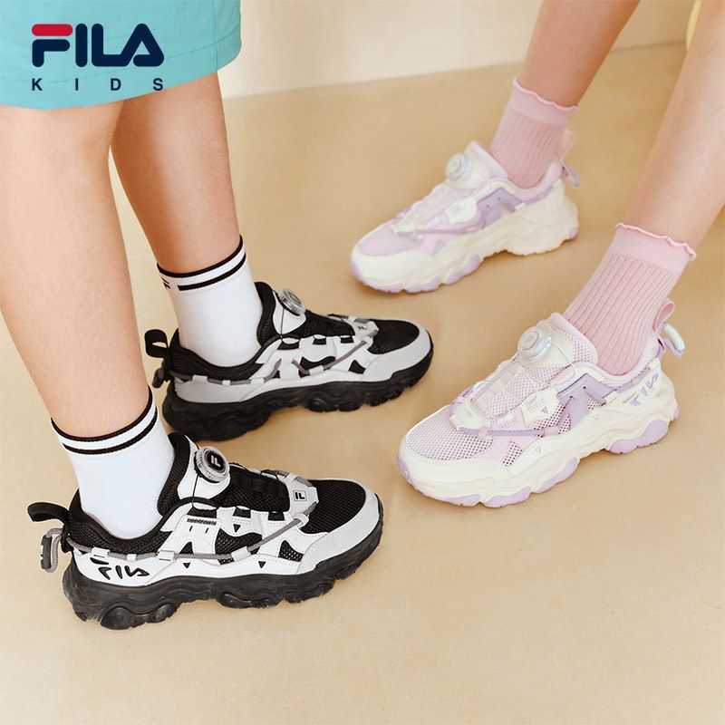 FILA童鞋旋钮运动鞋2026夏款男女大童复古猫爪跑鞋K55B621101 304.9元 - 清风线报