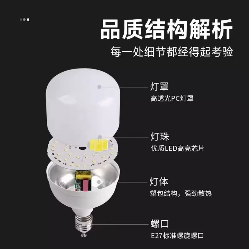 佛山照明led灯泡大功率e27螺旋卡口B22高亮节能单灯光源家用球泡 4.78元 - 线报酷