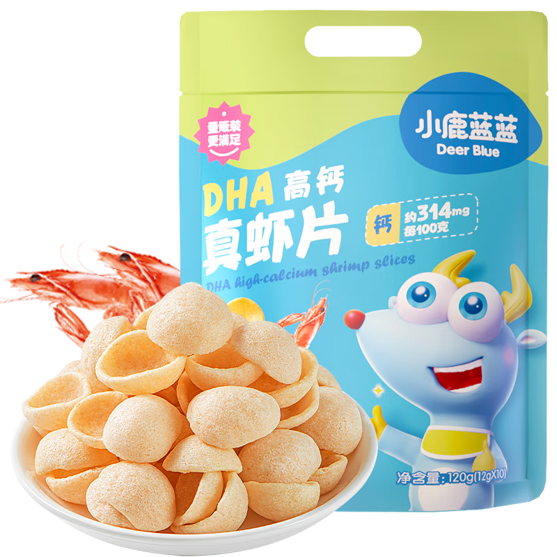 小鹿蓝蓝鲜虾片虾条DHA高钙家庭装120g10小袋 31.84元 - 86线报 小鹿蓝蓝鲜虾片虾条DHA高钙家庭装120g10小袋 31.84元 - 86线报