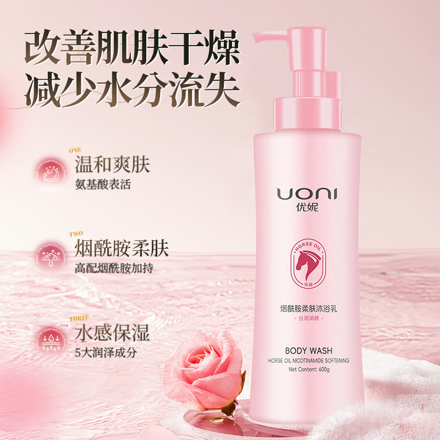 UONI烟酰胺柔肤沐浴露600g*2大瓶超值套装 19.9元 - 86线报
