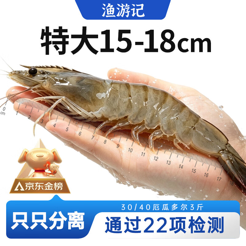 渔游记YUYOUJI特大厄瓜多尔30/40规格白虾3斤45-60只/盒南美白对虾生鲜海鲜需买2件 - 86线报 渔游记YUYOUJI特大厄瓜多尔30/40规格白虾3斤45-60只/盒南美白对虾生鲜海鲜需买2件 - 86线报
