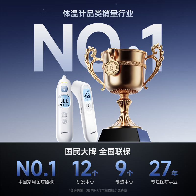 鱼跃医用红外耳式体温计电子耳温枪婴儿专用温度计YHT101 69.55元 - 线报酷