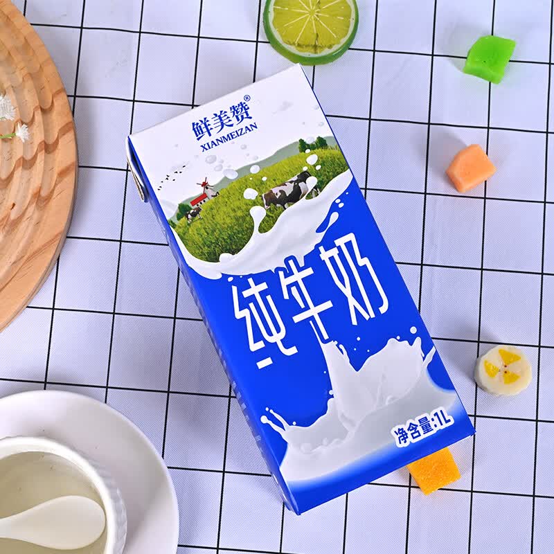 鲜美赞全脂纯牛奶1L*12盒早餐奶 68.9元 - 86线报