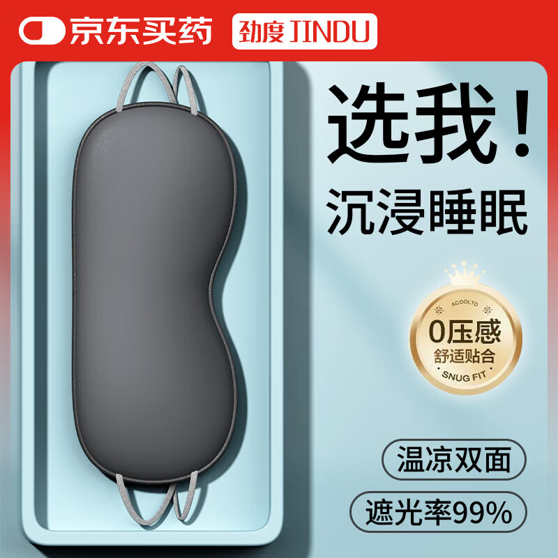 劲度遮光眼罩睡眠助眠成人男女士通用睡觉缓解疲劳护眼罩办公出差旅行温凉两面透气冰丝深空灰 2.9元 - 86线报