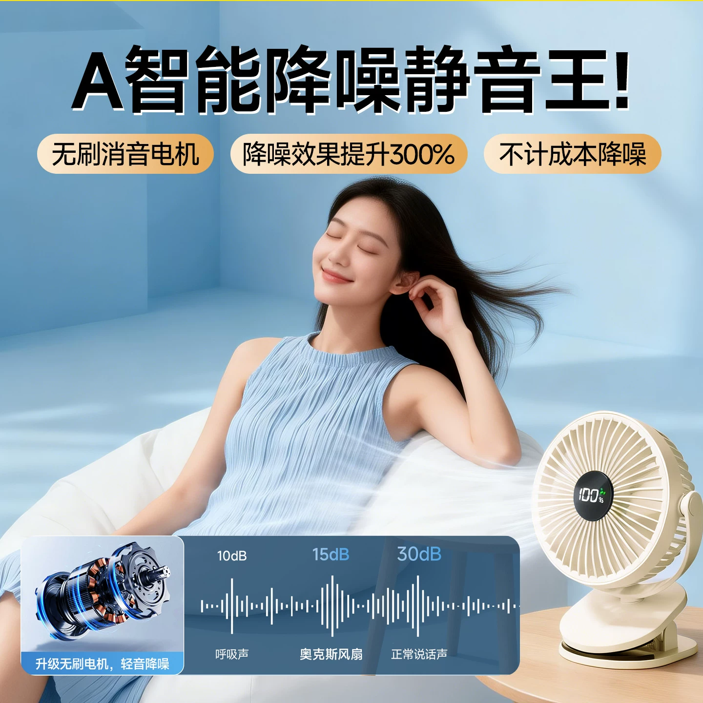 艾美特桌面小型风扇直插款5叶大风力台夹挂三用 29.78元 - 86线报
