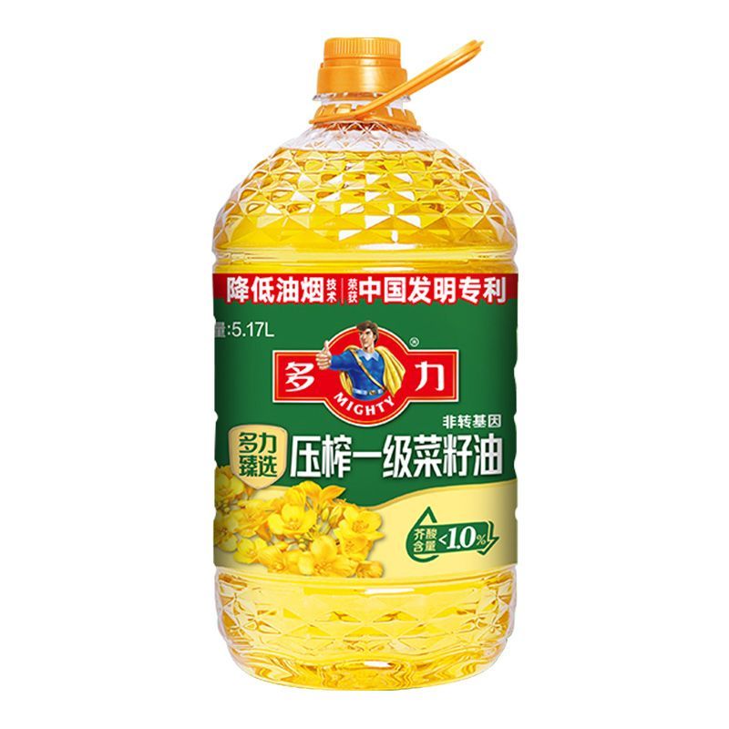 多力 臻选压榨一级菜籽油 5.17L 低芥酸非转基因 46.9元 - 线报酷