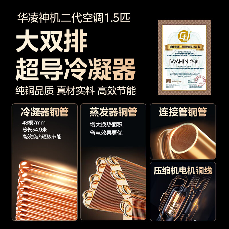 华凌神机二代系列KFR-35GW/N8HE1Ⅱ新一级能效壁挂式空调1.5匹 1641.65元 - 线报酷