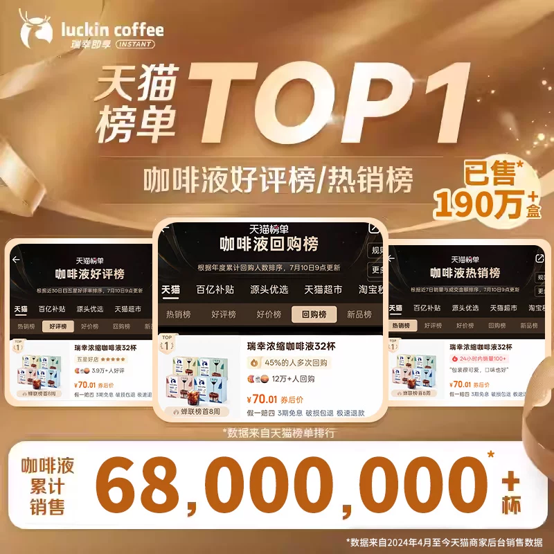 瑞幸咖啡浓缩咖啡液0糖0脂32杯 49.05元 - 86线报