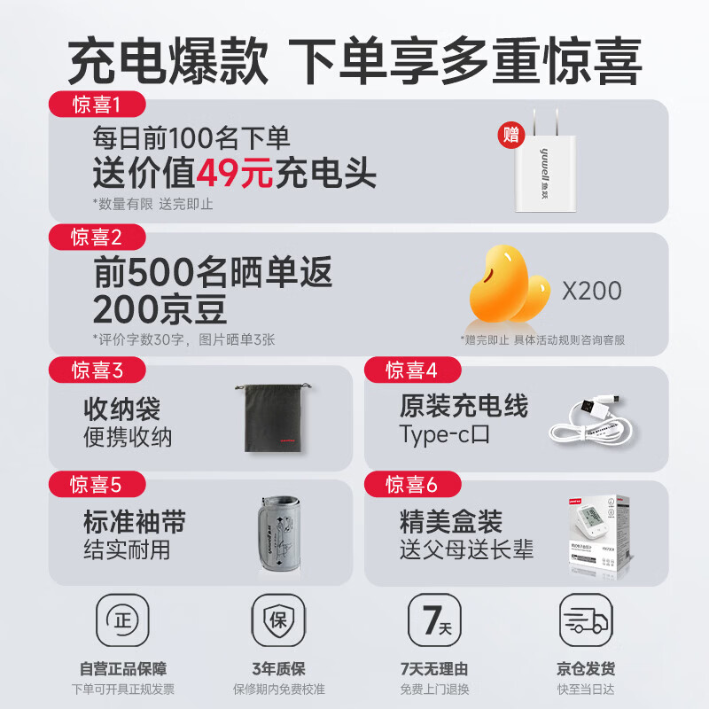 鱼跃YE670CR上臂式血压计 99.11元 - 86线报