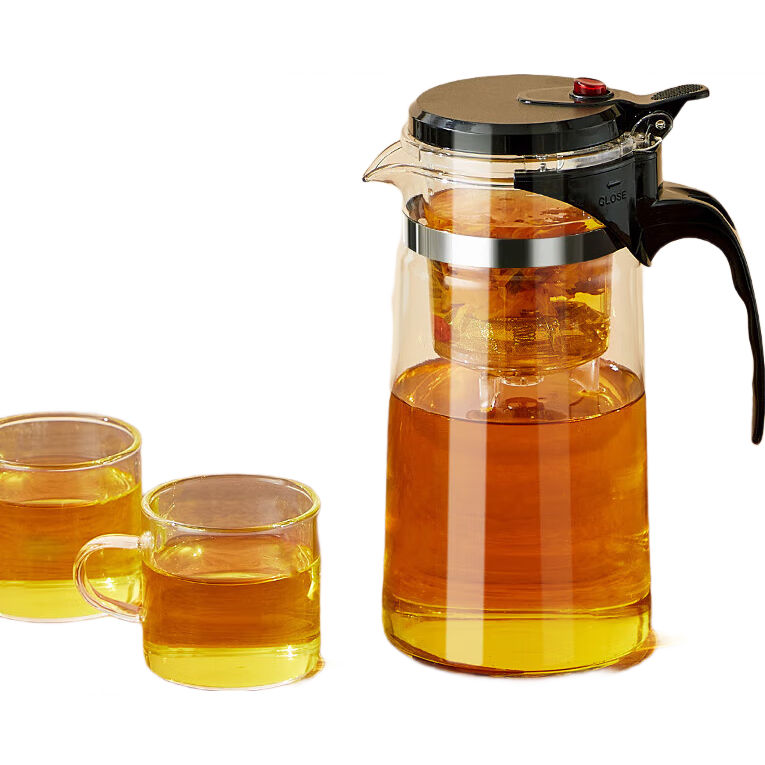 茶壶泡茶杯750mL+2只玻璃飘逸杯茶水分离防爆高硅 2.8元 - 86线报