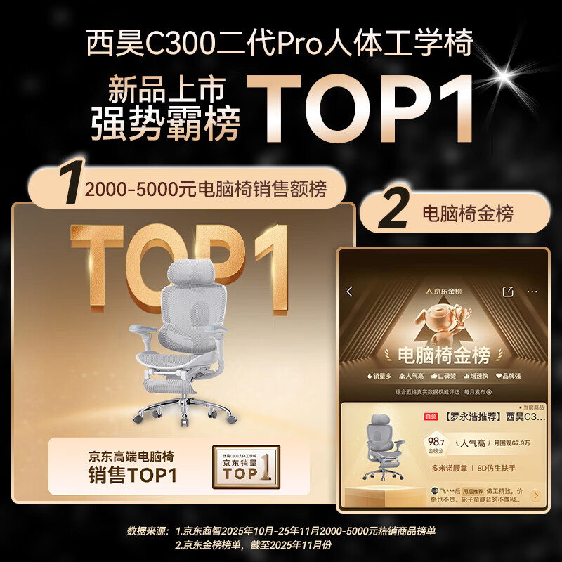 西昊C300二代Pro人体工学电脑椅云白+滑翔追背+8D扶手 2099元 - 86线报