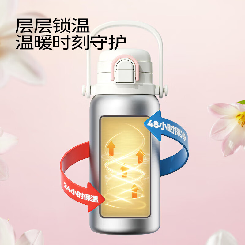 HAERS 316不锈钢保温杯珠光粉950ml 39.9元 - 86线报