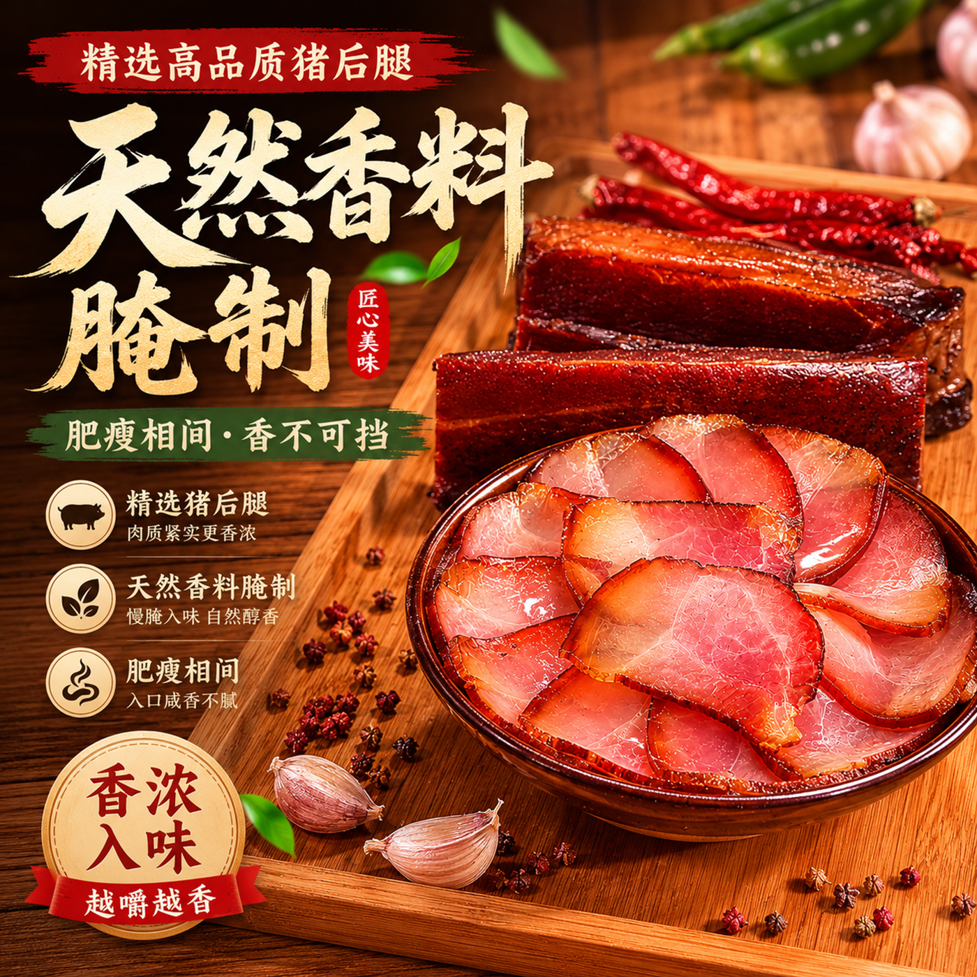 香即福四川特产精品烟熏腊肉300g 12.9元 - 86线报