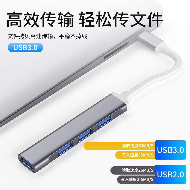纽致适用USB扩展器U盘集线器Type-c拓展坞多接口银色Type-C接口 2.74元 - 86线报