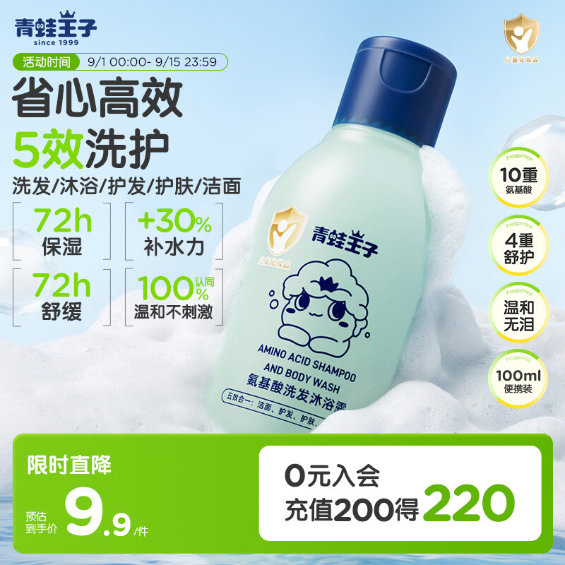 青蛙王子氨基酸儿童洗发沐浴二合一100ml 3.9元 - 清风线报