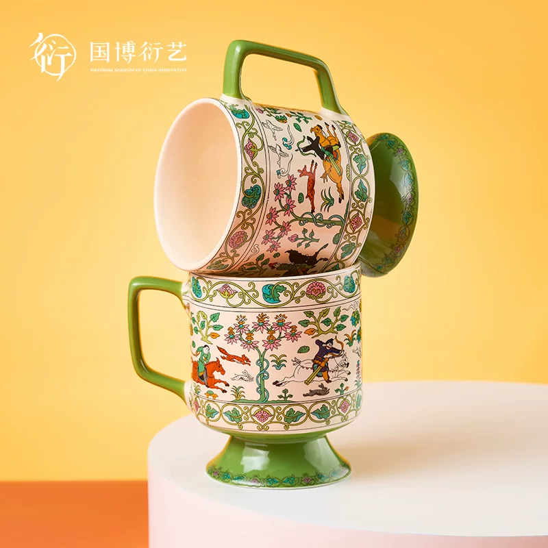 中国国家博物馆李静训狩猎纹高足银陶瓷马克杯咖啡杯七夕礼物杯子 110元 - 86线报