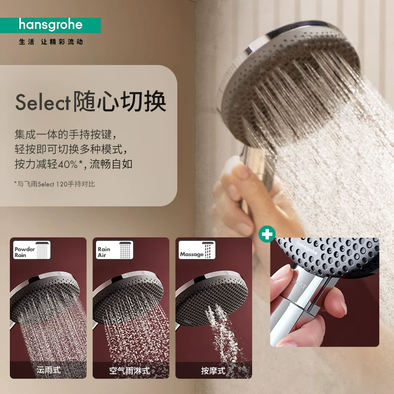 汉斯格雅 Raindance Alive 双星雨Select S 手持花洒 125三速 - 86线报