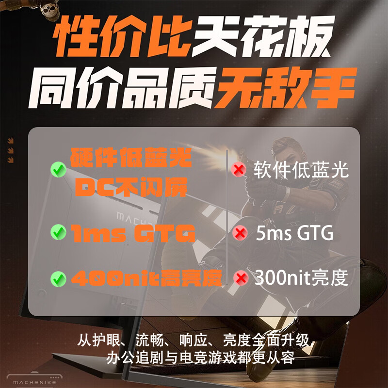 机械师MJF24F144 144Hz FastIPS电竞显示器23.8英寸1920×1080 1ms - 86线报