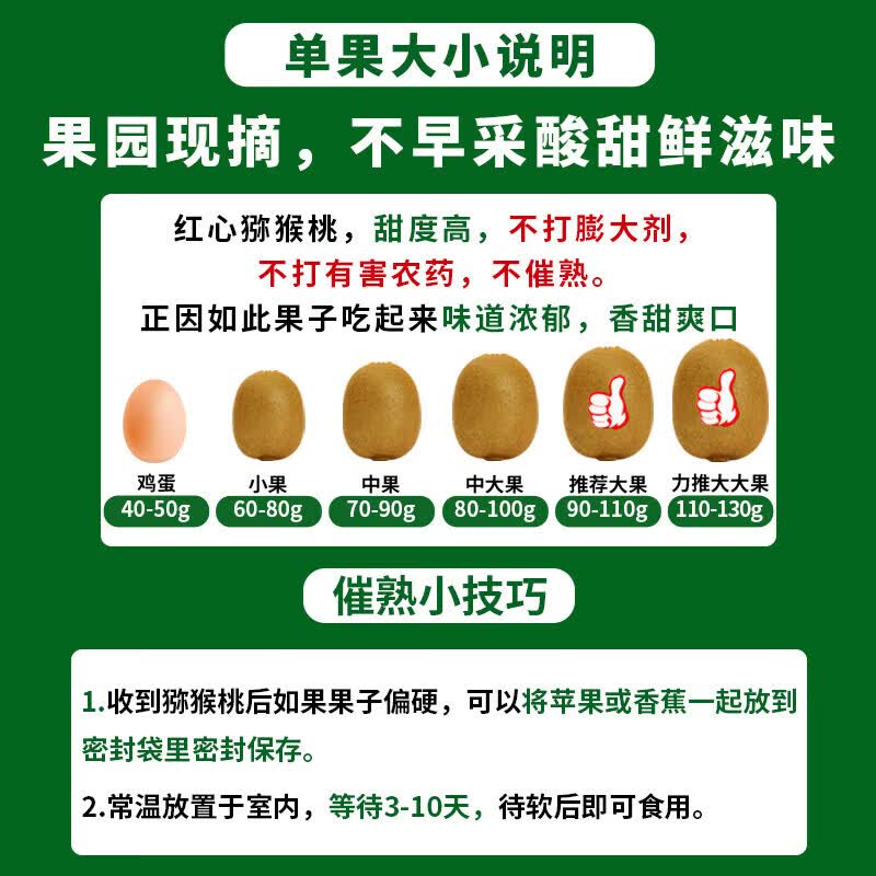 四川红心猕猴桃特大果20枚装 19.9元 - 86线报