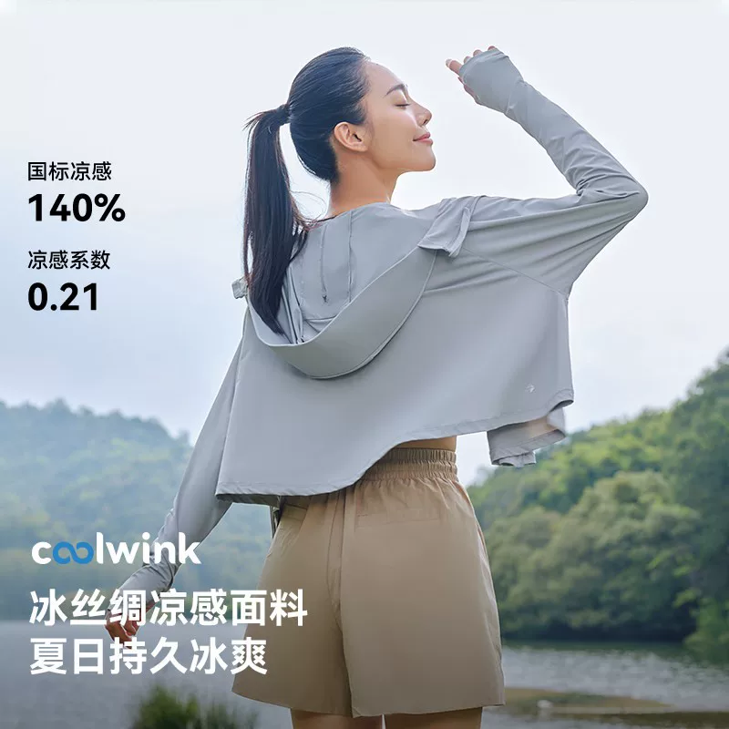 伯希和斗篷款小光盾户外冰丝防晒衣女轻薄透气专业防晒服短款外套 55.2元 - 86线报