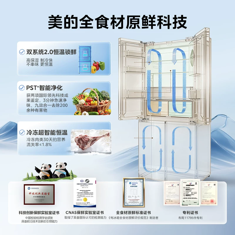 美的M60 550升法式多门冰箱MR-550WUFIPZE黑色 4318.4元 - 86线报