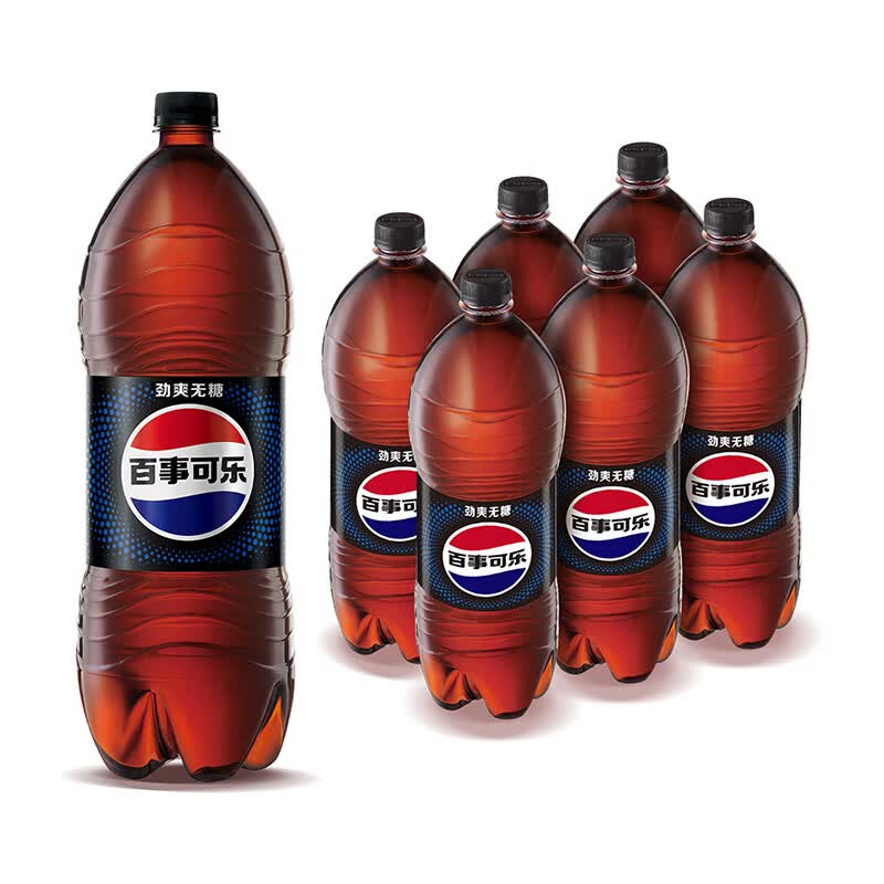 百事可乐Pepsi无糖可乐碳酸饮料汽水2L*6大瓶 32.9元 - 86线报