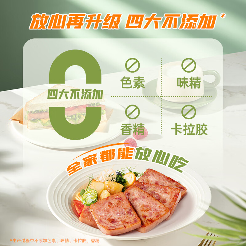 锋味派低卡原味黑猪午餐肉180g独立包装 拍4件 16.25元 - 线报酷
