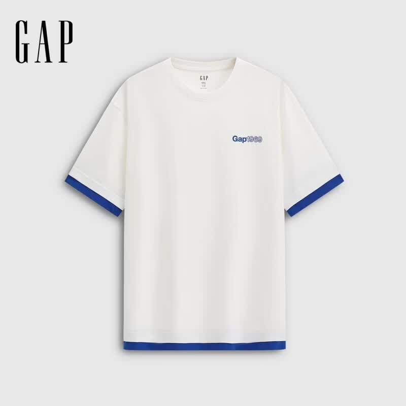 Gap印花大logo宽松白色L码男士短袖T恤 49元 - 86线报