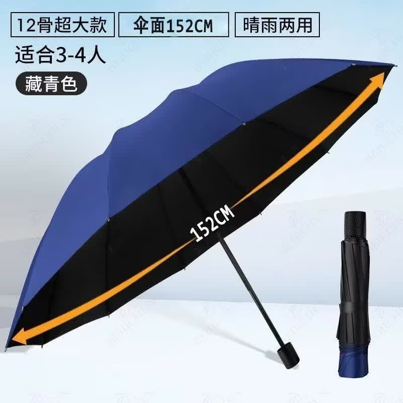 大号雨伞加密加粗骨架男士伞实用加大伞藏青色 22.9元 - 86线报
