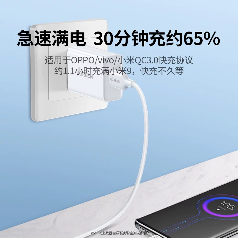 绿联18W快充充电器套装+数据线 29.9元 - 86线报 绿联18W快充充电器套装+数据线 29.9元 - 86线报