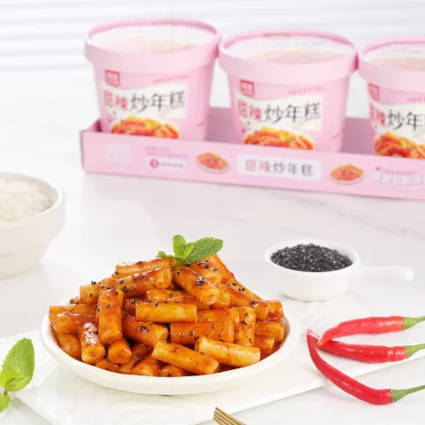 阿宽 甜辣炒年糕255g（85g*3)韩式年糕条杯泡菜炒年糕条即食速食 券后4.29元 图片 2