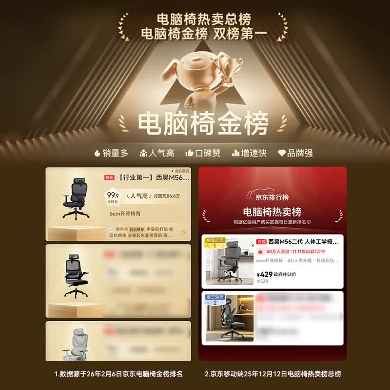 西昊M56-101人体工学电脑椅黑色固定扶手款 363.61元 - 86线报