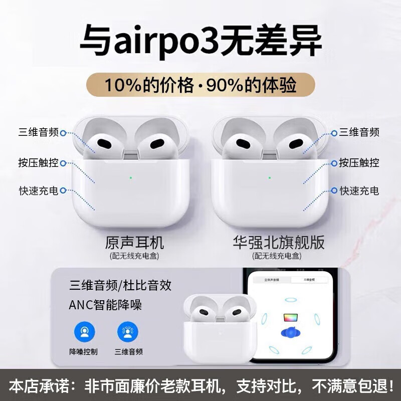萨勒芬妮华强北新款AirPods3蓝牙耳机 38元 - 线报酷