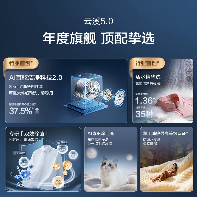 海尔云溪5.0高配版D3新品白滚筒洗衣机全自动12KG大容量洗脱D3 3285.74元 - 86线报